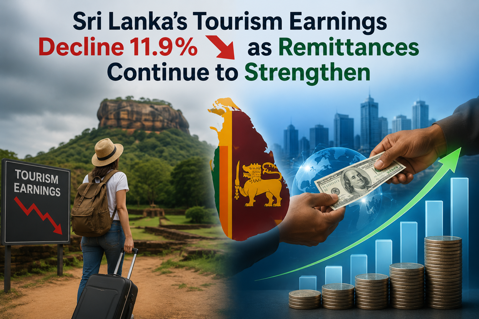Sri Lanka’s Tourism Earnings Decline 11.9% as Remittances Continue to Strengthen