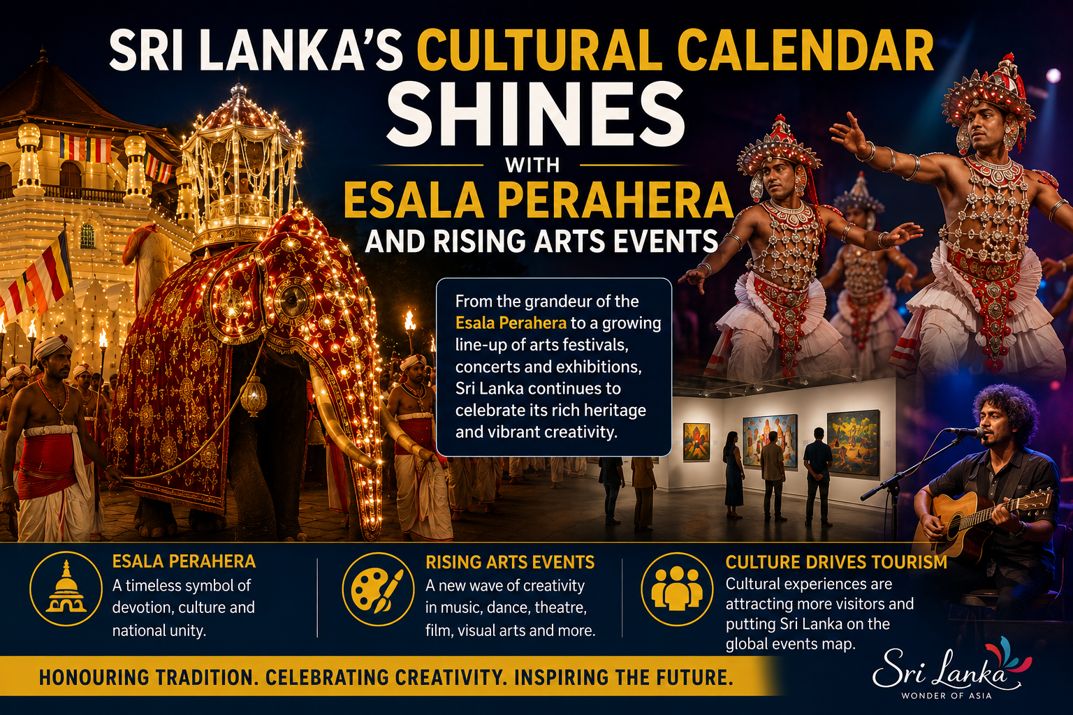 Sri Lanka’s Cultural Calendar Shines with Esala Perahera and Rising Arts Events